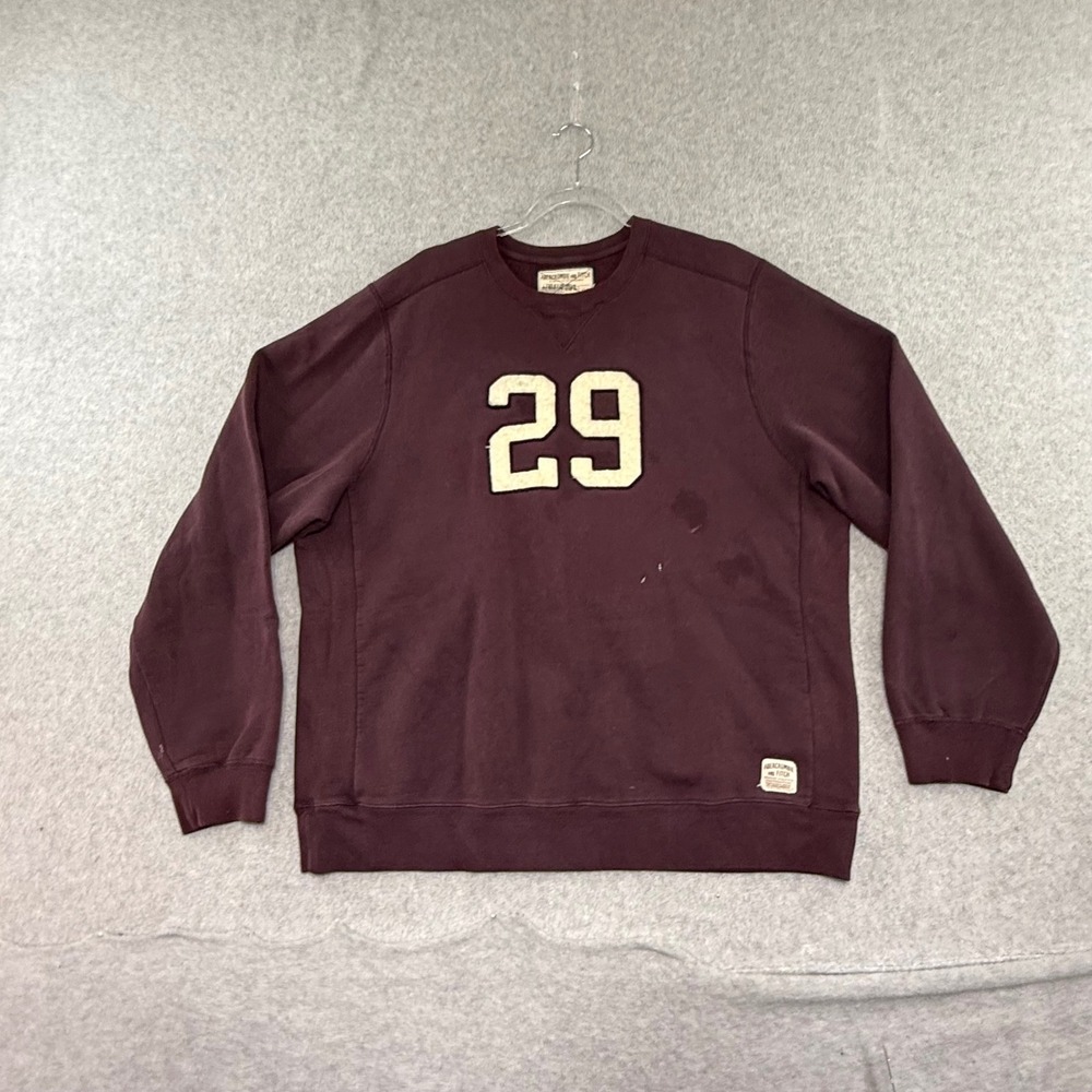 Abercrombie and Fitch Sweatshirt Mens XL Maroon Crewneck Y2k Vintage 00s Grunge